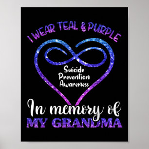 Affiche T-shirt de prévention du suicide, sarcelle et viol