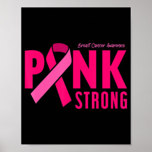 Affiche T-shirt de sensibilisation au cancer du sein rose 