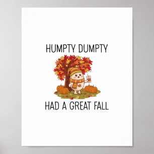 Affiche T-shirt de Thanksgiving automne Humpty Dumpty drôl