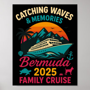 Affiche T-shirt de vacances pour hommes Bermudes Croisière