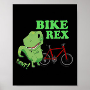 Affiche T-shirt de vélo de montagne T-rex mignon dinosaure