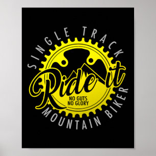 Affiche T-shirt de vélo tout terrain Single Track Mtb Cade
