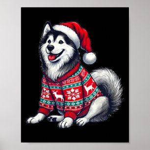 Affiche T-shirt dégueulasse de chien Husky sibérien Chapea