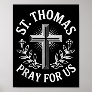 Affiche T-shirt dévotionnel catholique Saint Thomas Priez