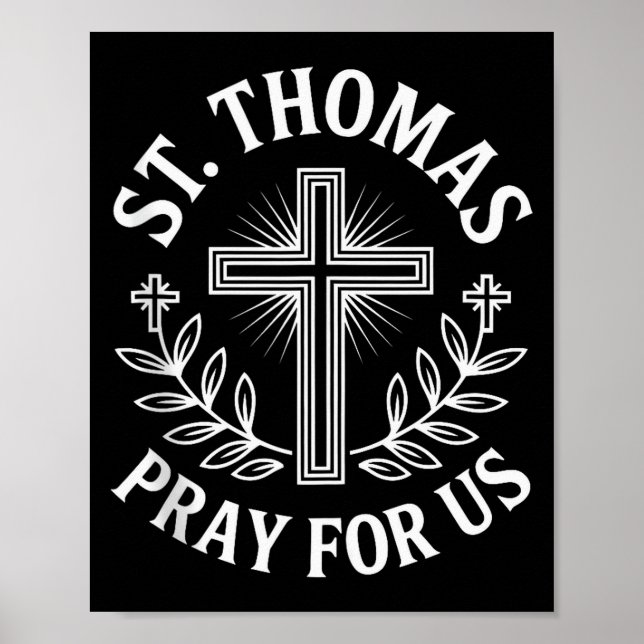 Affiche T-shirt dévotionnel catholique Saint Thomas Priez  (Devant)
