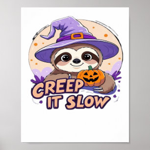 Affiche T-shirt d'Halloween de paresseux mignon � Drôle Cr