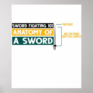 Affiche T-Shirt drôle d'anatomie d'escrime d'épée d'escrim