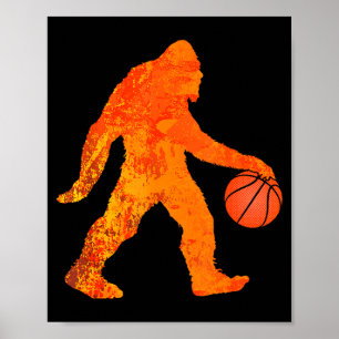 Affiche T-shirt drôle de basketball Bigfoot pour garçons f