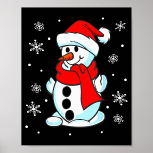 Affiche T-shirt drôle de bonhomme de neige de Noël Santa m