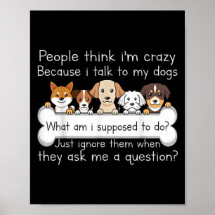 Affiche T-shirt drôle de citation de chien parlant amateur