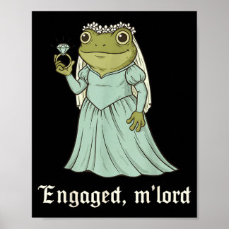 Affiche T-shirt drôle de grenouille de fiançailles pour co