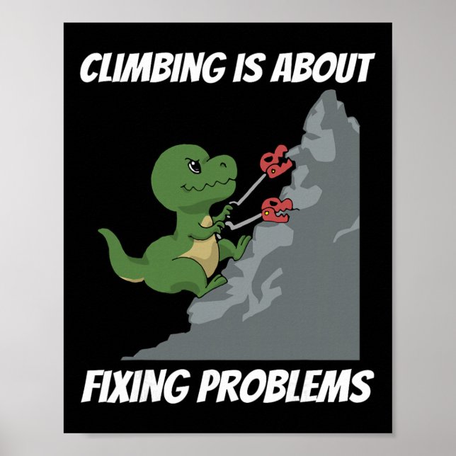 Affiche T-shirt drôle de grimpeur de dinosaure T-rex Tee  (Devant)