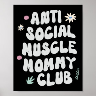 Affiche T-shirt drôle de gym Club de maman musculaire anti