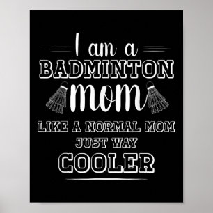 Affiche T-shirt drôle de maman de badminton pour femmes jo