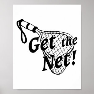 Affiche T-shirt drôle de pêche pour attraper le filet pour