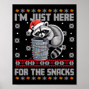Affiche T-shirt drôle de Raton Laveur de Noël Je Suis Just