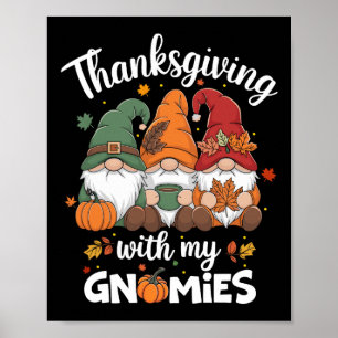 Affiche T-shirt drôle de Thanksgiving pour femmes Gnome -