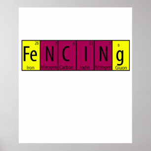 Affiche T-shirt drôle d'escrime I Nerd des éléments périod