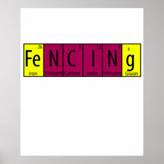 Affiche T-shirt drôle d'escrime I Nerd des éléments périod