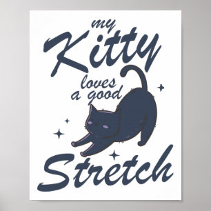 Affiche T-shirt drôle d'étirement de chat – Tee-shirt cade