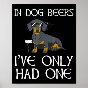 Affiche T-shirt drôle d'Iri pour teckel - Bières pour chie