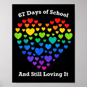 Affiche T-shirt drôle du 100e jour d'école Professeur Cœur