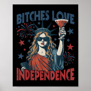 Affiche T-shirt drôle du 4 juillet pour Es Love Freedom