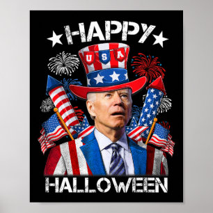 Affiche T-shirt drôle Joe Biden 4 juillet Joyeux Halloween