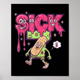Affiche T-shirt drôle malade sept mème six sept jeu de mot