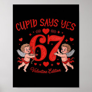 Affiche T-shirt drôle pour femmes 67 Cupidon dit 67 Saint-
