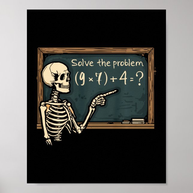 Affiche T-shirt drôle squelette Halloween blague 67 Meme B (Devant)