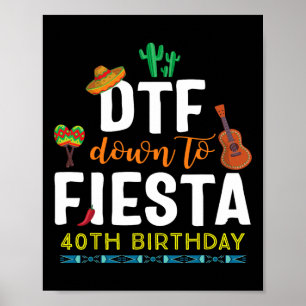 Affiche T Shirt Dtf Fiesta Cinco De Mayo 40e Anniversaire