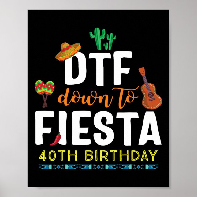 Affiche T Shirt Dtf Fiesta Cinco De Mayo 40e Anniversaire (Devant)