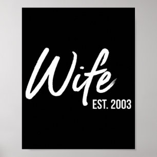 Affiche T-shirt du 20e anniversaire du Mariage de la femme