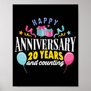 Affiche T-shirt du 20e anniversaire du Mariage pour les co