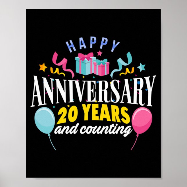 Affiche T-shirt du 20e anniversaire du Mariage pour les co (Devant)