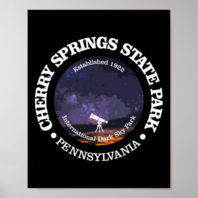 Affiche T-shirt du parc d'État de Cherry Springs Drôle de  (Devant)