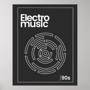 Affiche T-Shirt Electro Maze 90s Techno