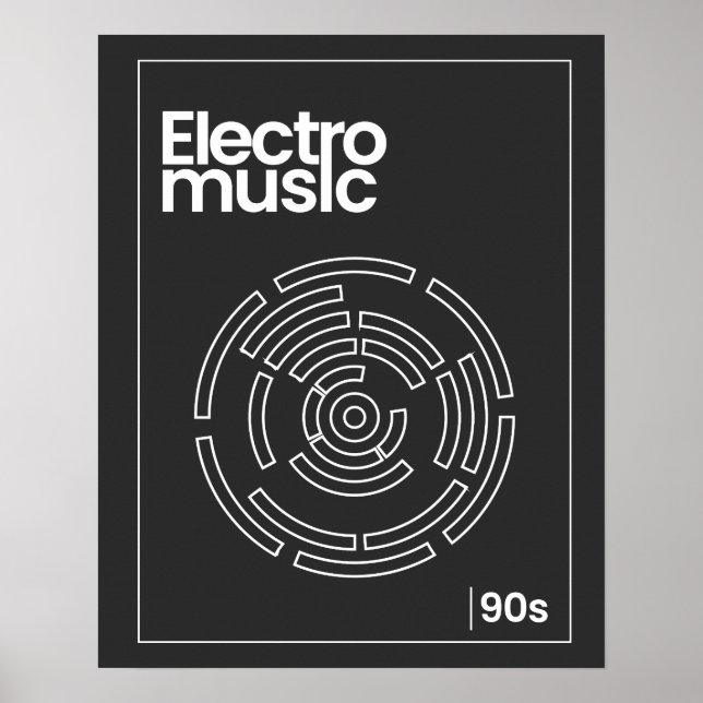 Affiche T-Shirt Electro Maze 90s Techno (Devant)