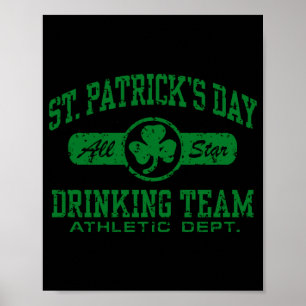 Affiche T Shirt Équipe de Boisson de la Saint-Patrick