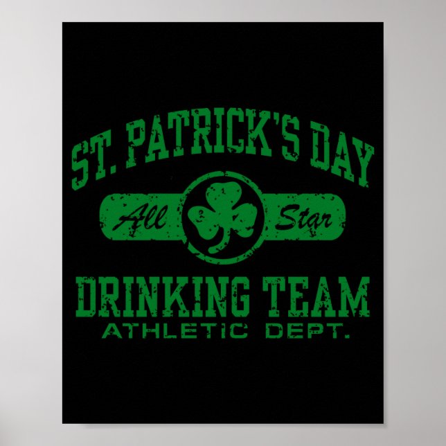 Affiche T Shirt Équipe de Boisson de la Saint-Patrick  (Devant)