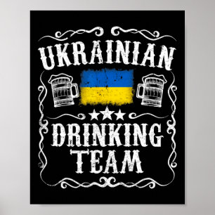 Affiche T Shirt Équipe de Boisson Ukrainienne Drapeau Ukra