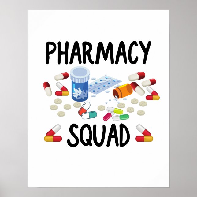 Affiche T-Shirt, équipe de pharmacie (Devant)