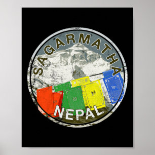 Affiche T-shirt escalade montagne Sagarmatha Everest Népal
