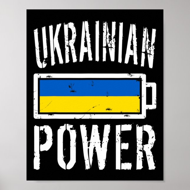 Affiche T-shirt fier de la puissance ukrainienne Drapeau u (Devant)