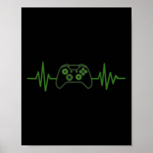 Affiche T-shirt Gaming 365 Gamer Heartbeat pour le jeu vid