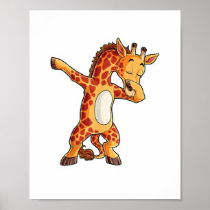 Affiche T shirt Girafe Dabbing Girardes Drôle Danse T