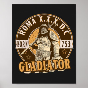 Affiche T-shirt gladiateur romain SPQR