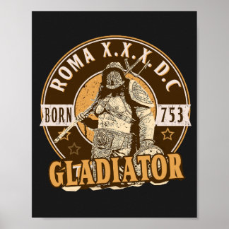 Affiche T-shirt gladiateur romain SPQR