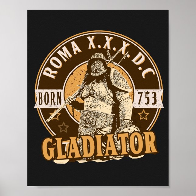 Affiche T-shirt gladiateur romain SPQR (Devant)